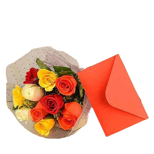 Colourful Rose and  Card